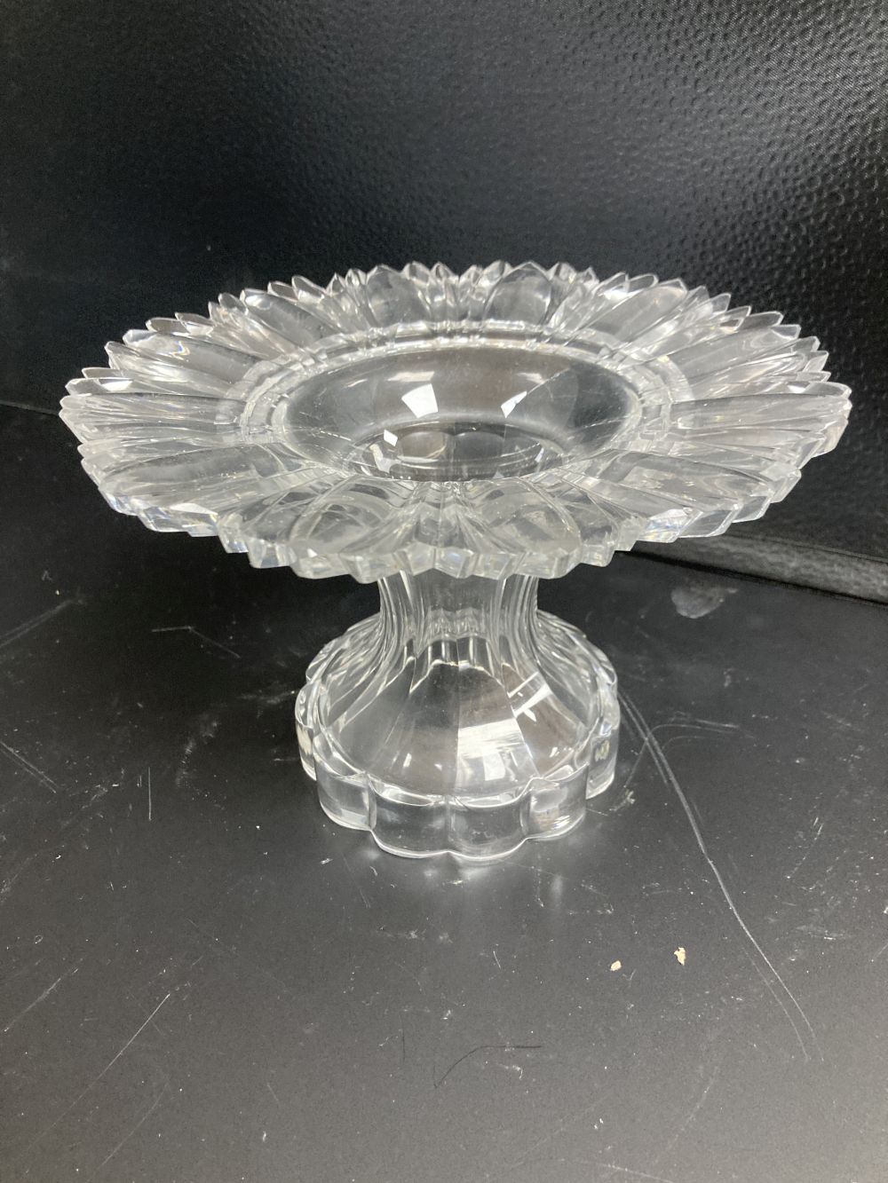 Two George IV cut glass stands, c.1830, 25.5 and 20.5cm diameter, the largest Irish,